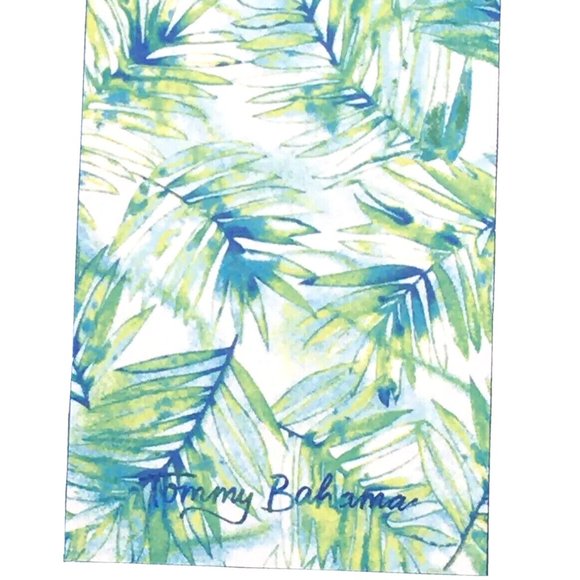 Tommy Bahama Palm Fronds Beach Towel Watercolor Blue Green Tropical Leaf 36x68 - Picture 1 of 10